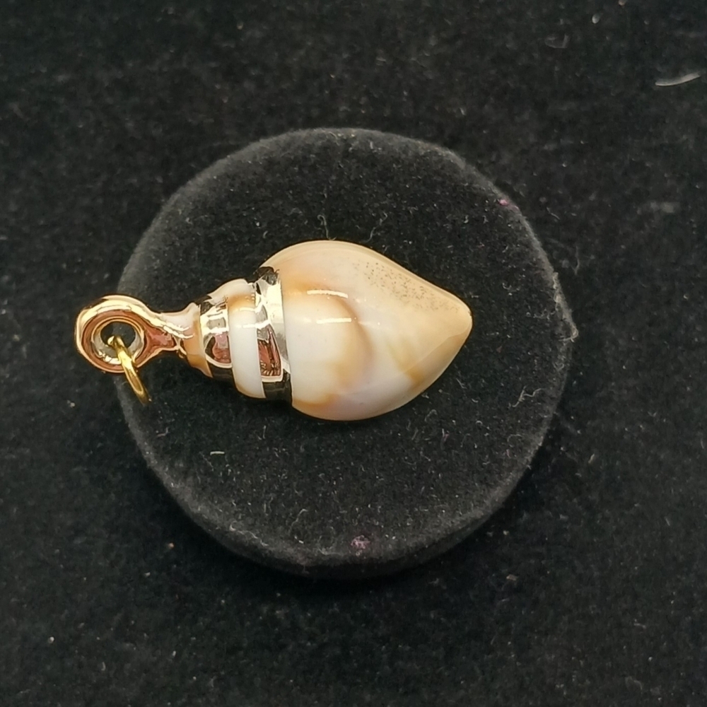 32x15mm Golden Seashell Acrylic Pendant #2 - Picture 2 of 5